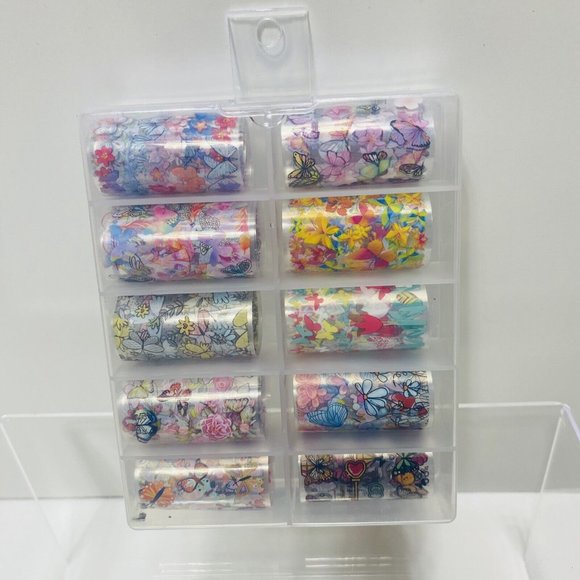 10 Rolls Nail Transfers Deco Art For Nails in Case Brand New - Picture 4 of 9